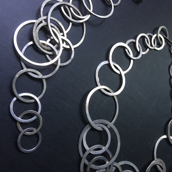 2pc Sterling silver link necklace & bracelet set - Picture 6 of 10